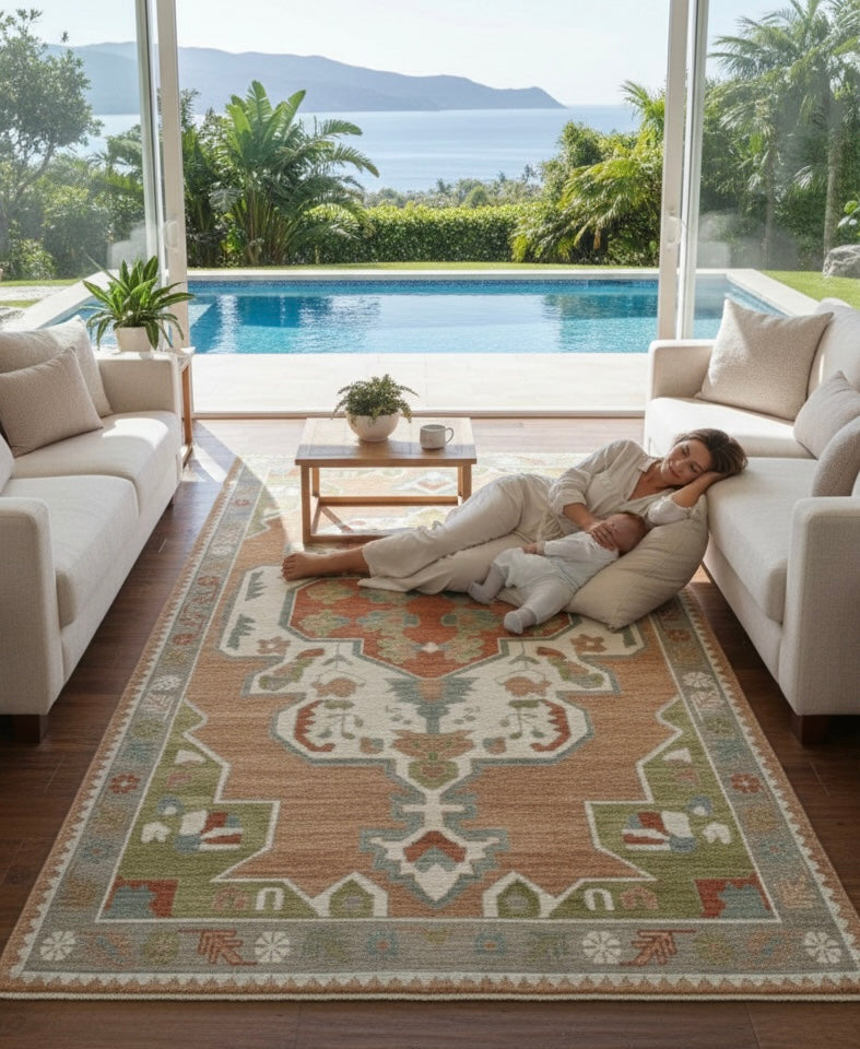 Ivory Blossom Medallion Rug