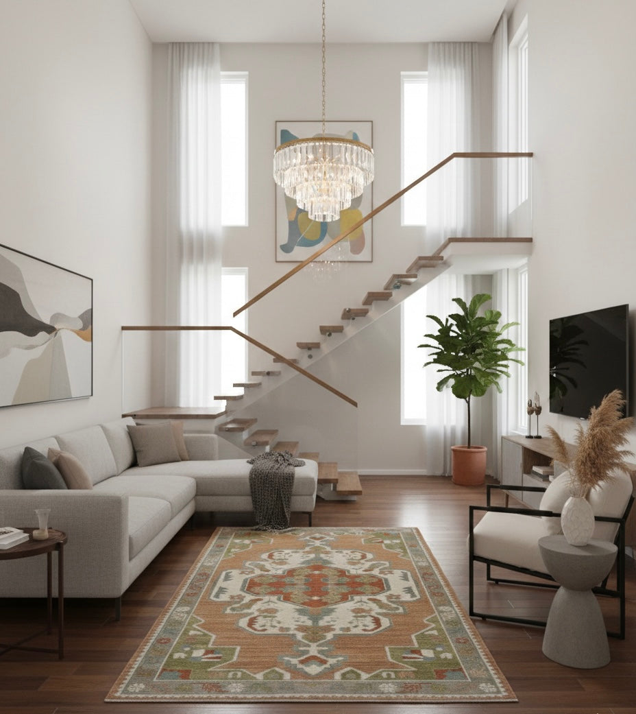 Ivory Blossom Medallion Rug