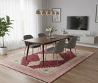 Crimson Geometry Rug