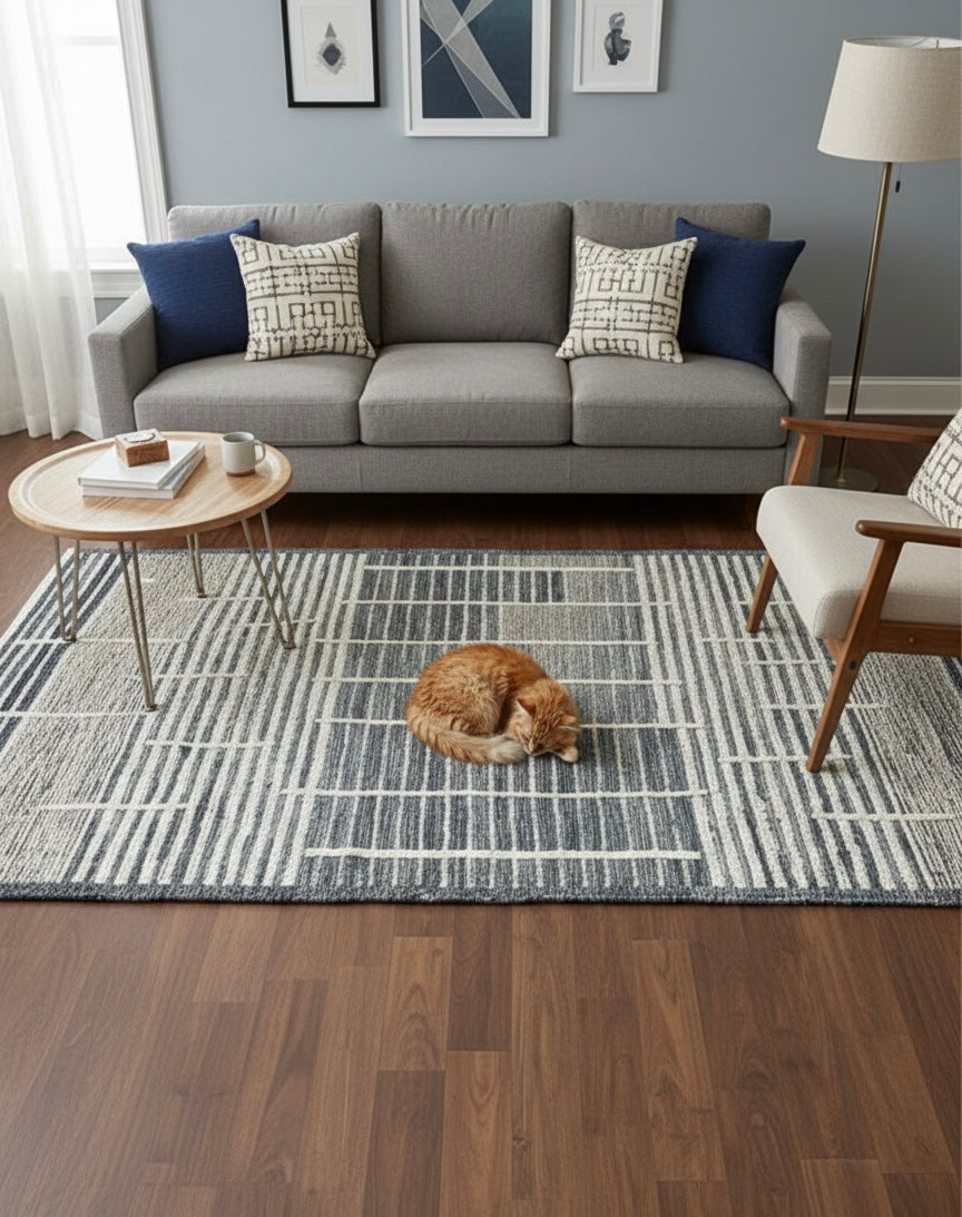 Minimalist Gradient Line Carpet