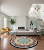 Retro Floral Round Rug