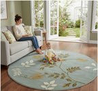 Sage Floral Round Area Rug