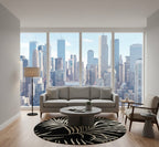 Midnight Palms Round Rugs