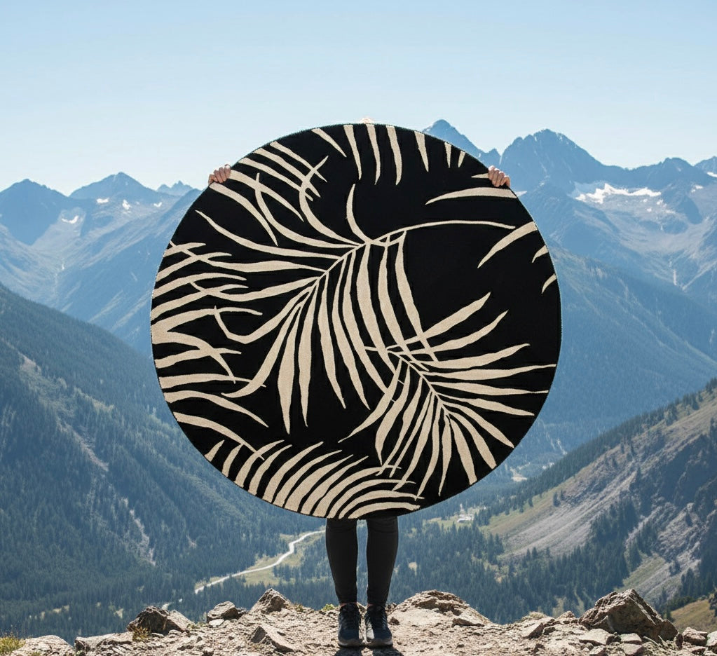 Midnight Palms Round Rugs