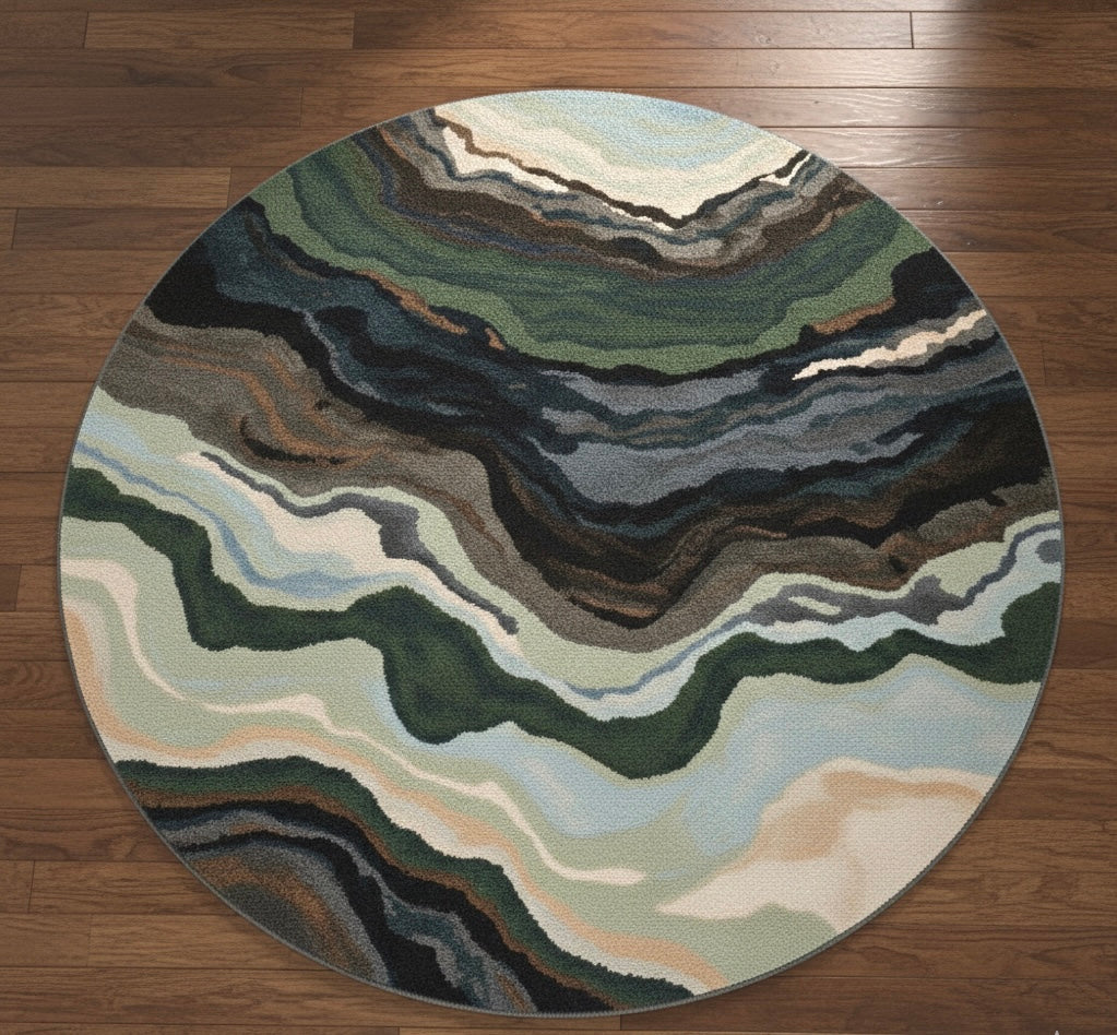 Multicolor Texture Round Rugs