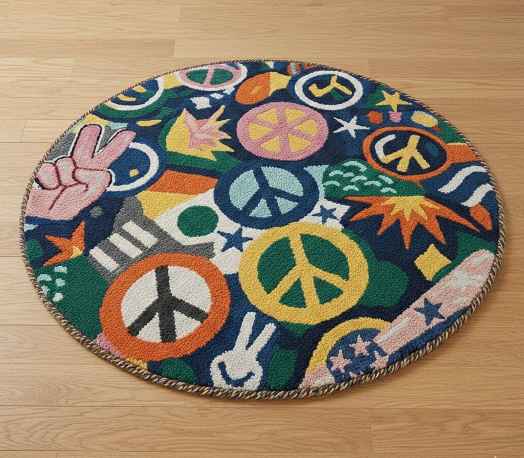Groovy Galaxy Circles Round Rugs