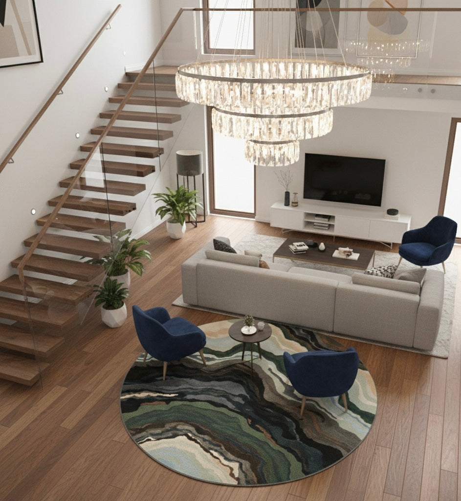 Multicolor Texture Round Rugs