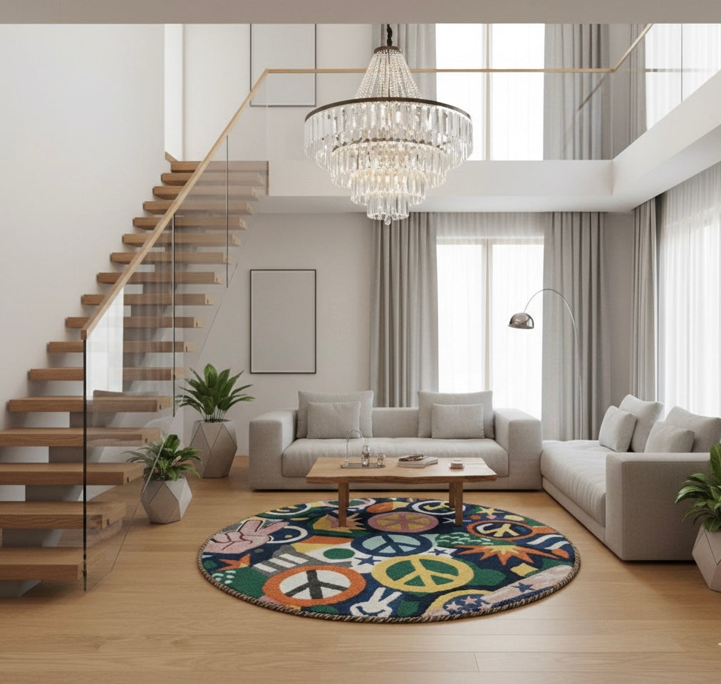 Groovy Galaxy Circles Round Rugs