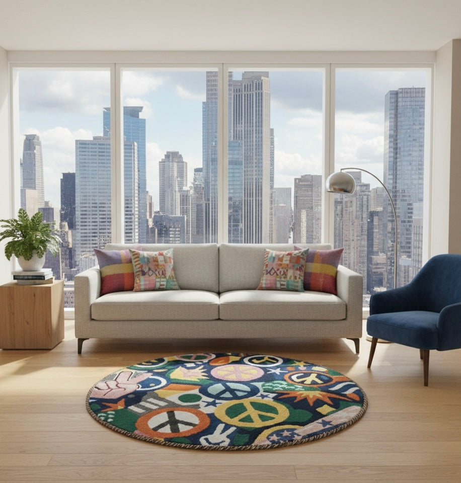 Groovy Galaxy Circles Round Rugs