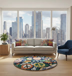 Groovy Galaxy Circles Round Rugs