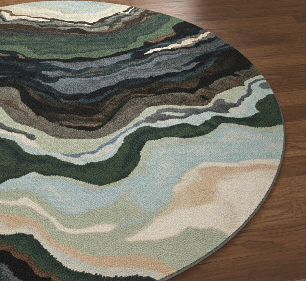 Multicolor Texture Round Rugs