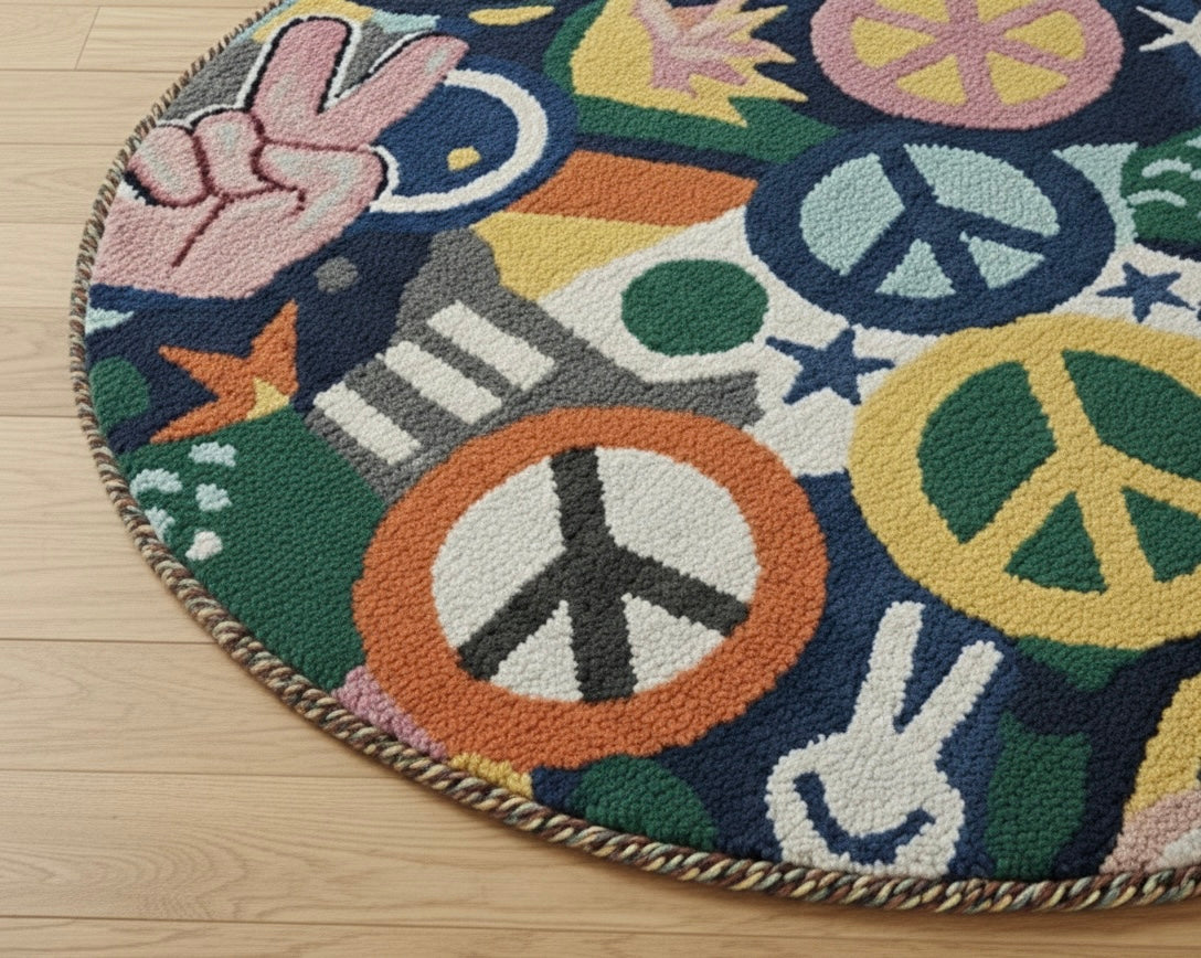 Groovy Galaxy Circles Round Rugs