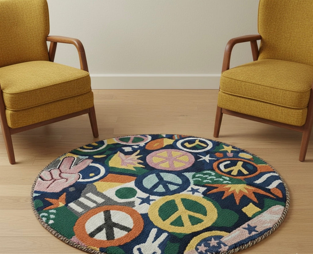 Groovy Galaxy Circles Round Rugs