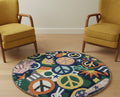 Groovy Galaxy Circles Round Rugs