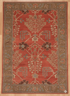 Crimson Botanical Tapestry Handtufted Rugs
