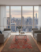 Crimson Botanical Tapestry Handtufted Rugs