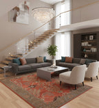 Crimson Botanical Tapestry Handtufted Rugs