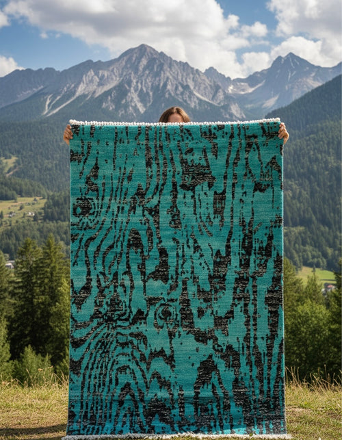Aqua Bark Rug