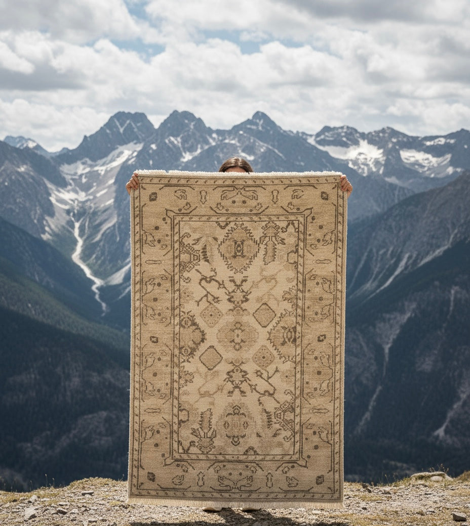 Vintage-Inspired Geometric Tribal Handknotted Rugs