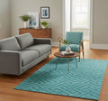 Teal Geometric Labyrinth Handtufted Rugs