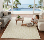 Sculpted Cream 3D Pattern Handtufted Rugs