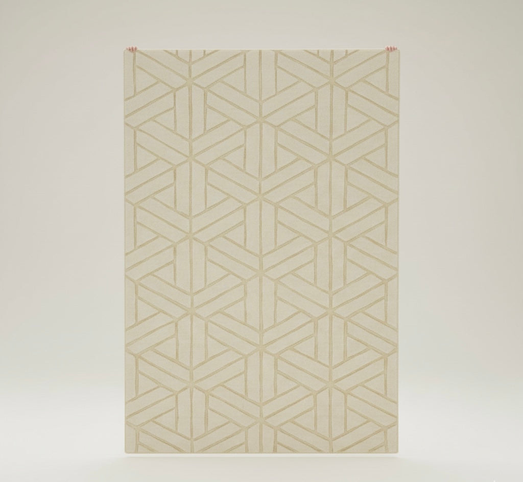 Sculpted Cream 3D Pattern Handtufted Rugs