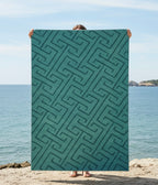 Teal Geometric Labyrinth Handtufted Rugs