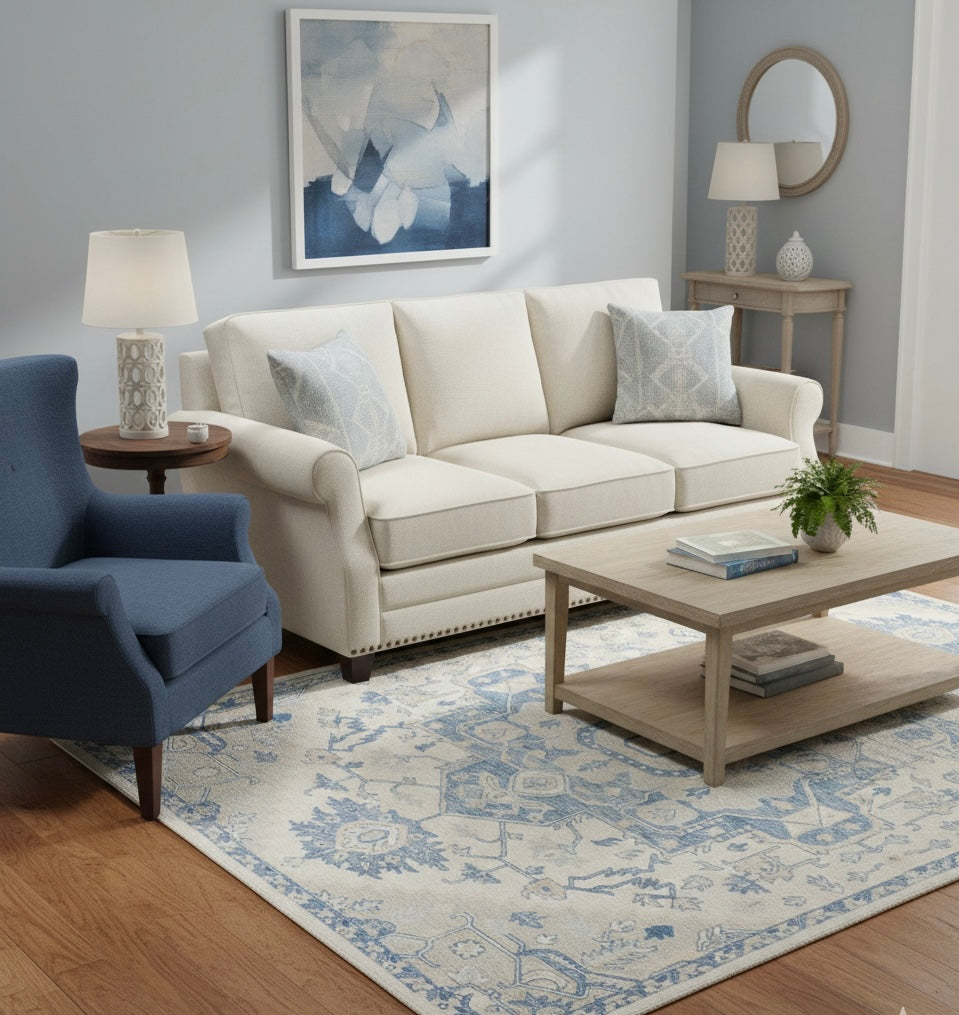 Cerulean Medallion Hand-Tufted Wool Rug