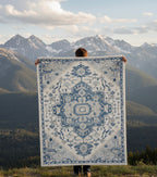 Cerulean Medallion Hand-Tufted Wool Rug