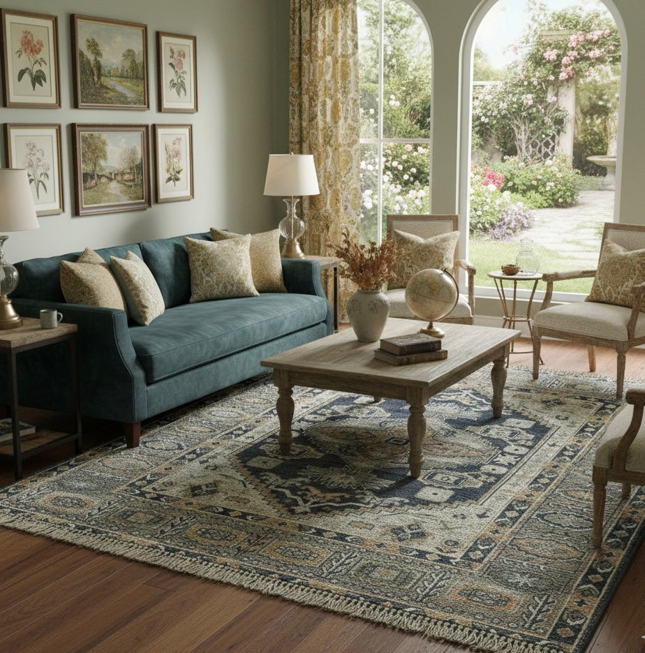 Distressed Traditional Medallion Handknotted Rugs
