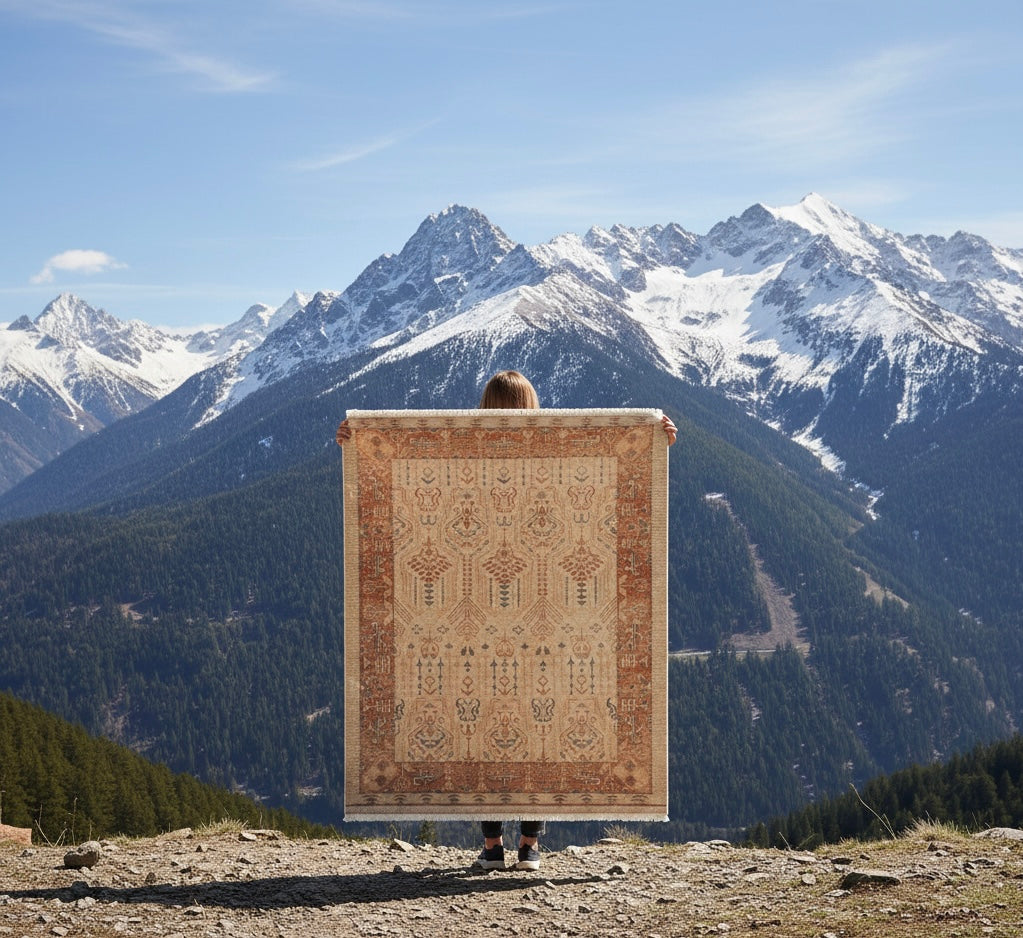 Earth-Toned Medallion Handknotted Rugs