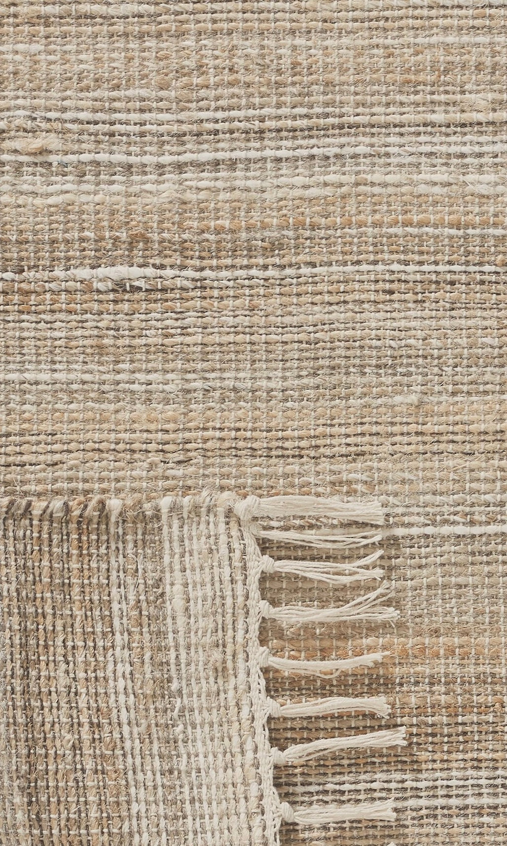 Earth-Toned Jute Fringe Rug