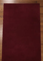 Wine-Red Accent Solid Rugs