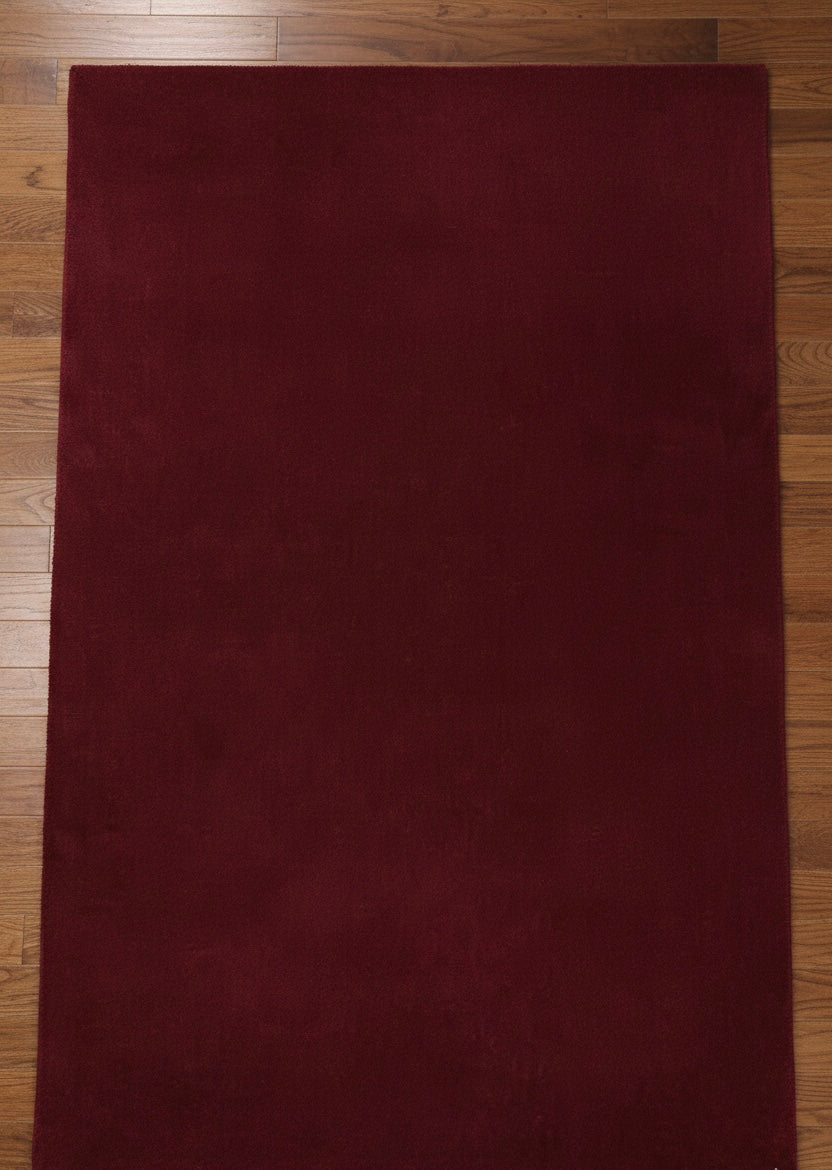 Wine-Red Accent Solid Rugs