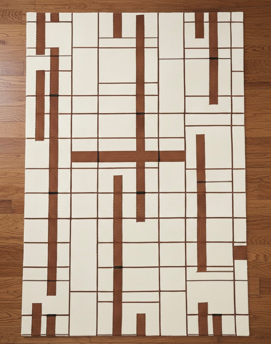 Mondrian in Rust Handtufted Rugs