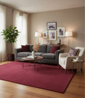 Wine-Red Accent Solid Rugs