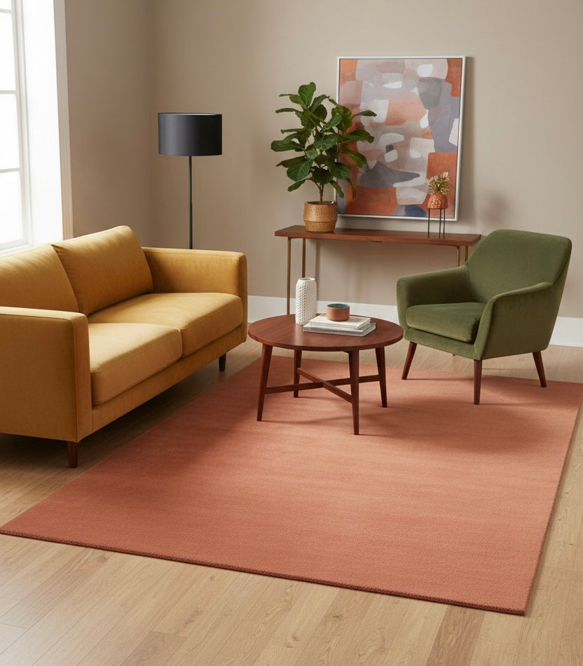 Solid Hand-Tufted Rust Carpet