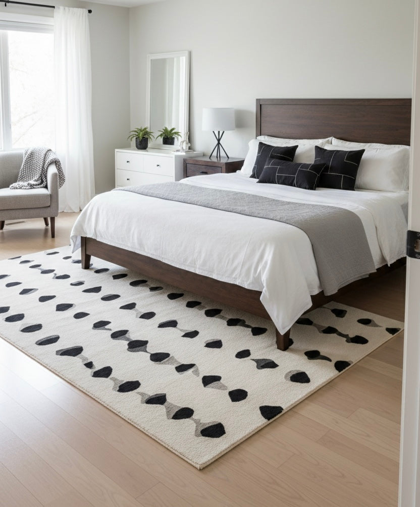 Monochrome Pebble Ivory HandTufted Rugs