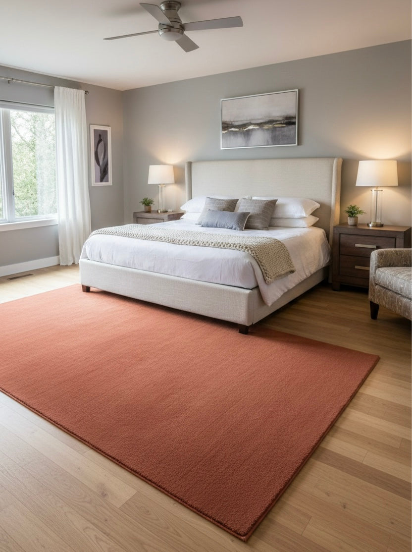 Solid Hand-Tufted Rust Carpet