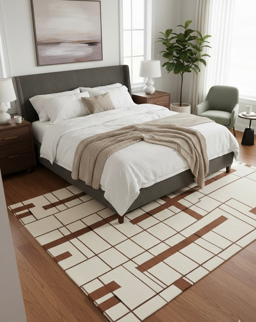 Mondrian in Rust Handtufted Rugs
