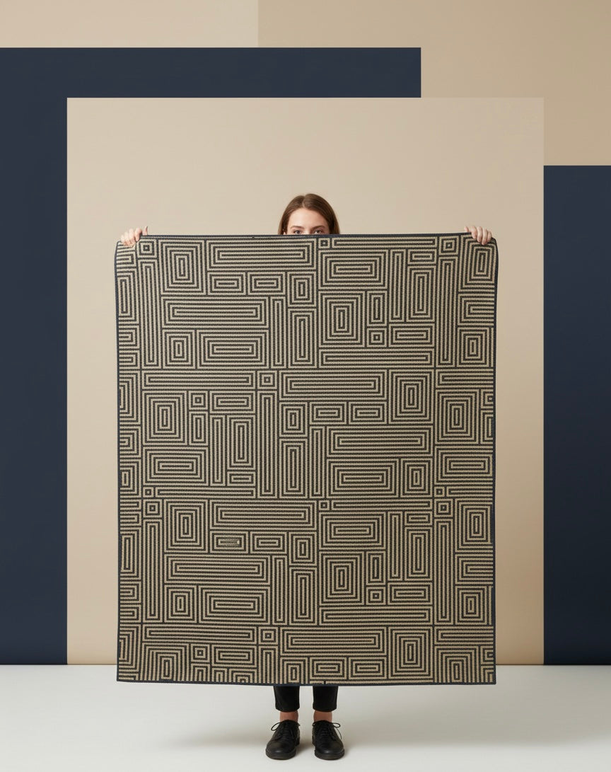Charcoal Labyrinth HandTufted Rugs
