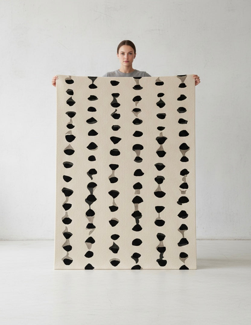 Monochrome Pebble Ivory HandTufted Rugs