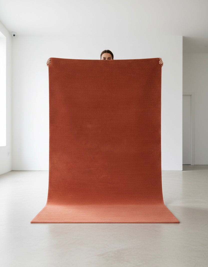 Solid Hand-Tufted Rust Carpet