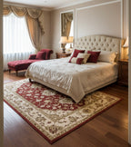 Vintage-Inspired Red and Beige Handtufted Rugs