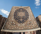 Royal Navy Blue Floral Irani Rugs