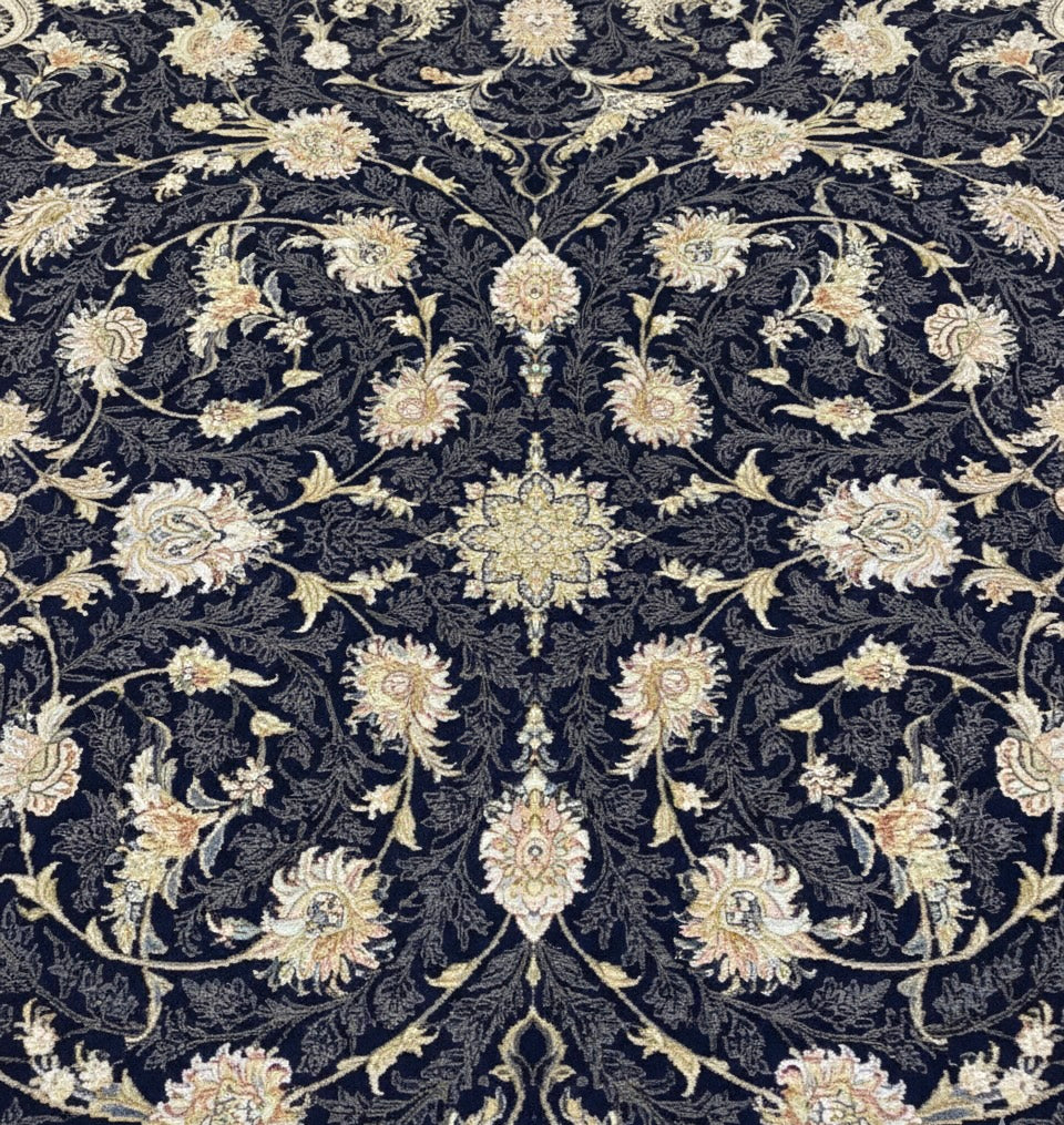 Imperial Navy Silk Irani Rugs