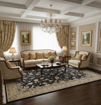 Imperial Navy Silk Irani Rugs