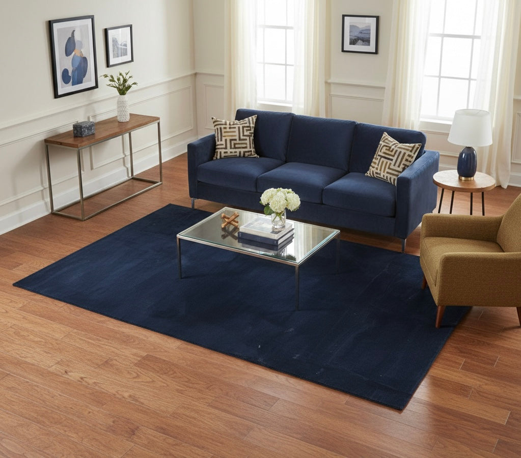 Deep Navy Blue Super Soft Rabbit Fur