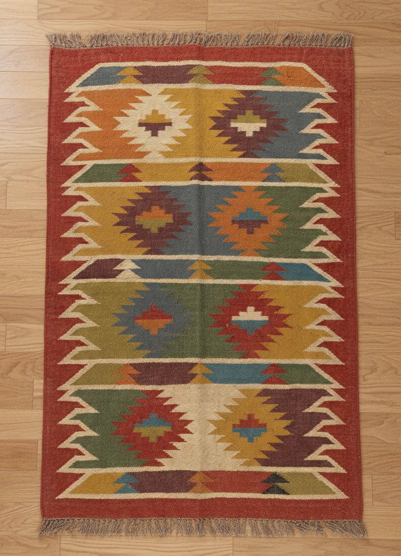 Handwoven Kilim in Autumn Harvest