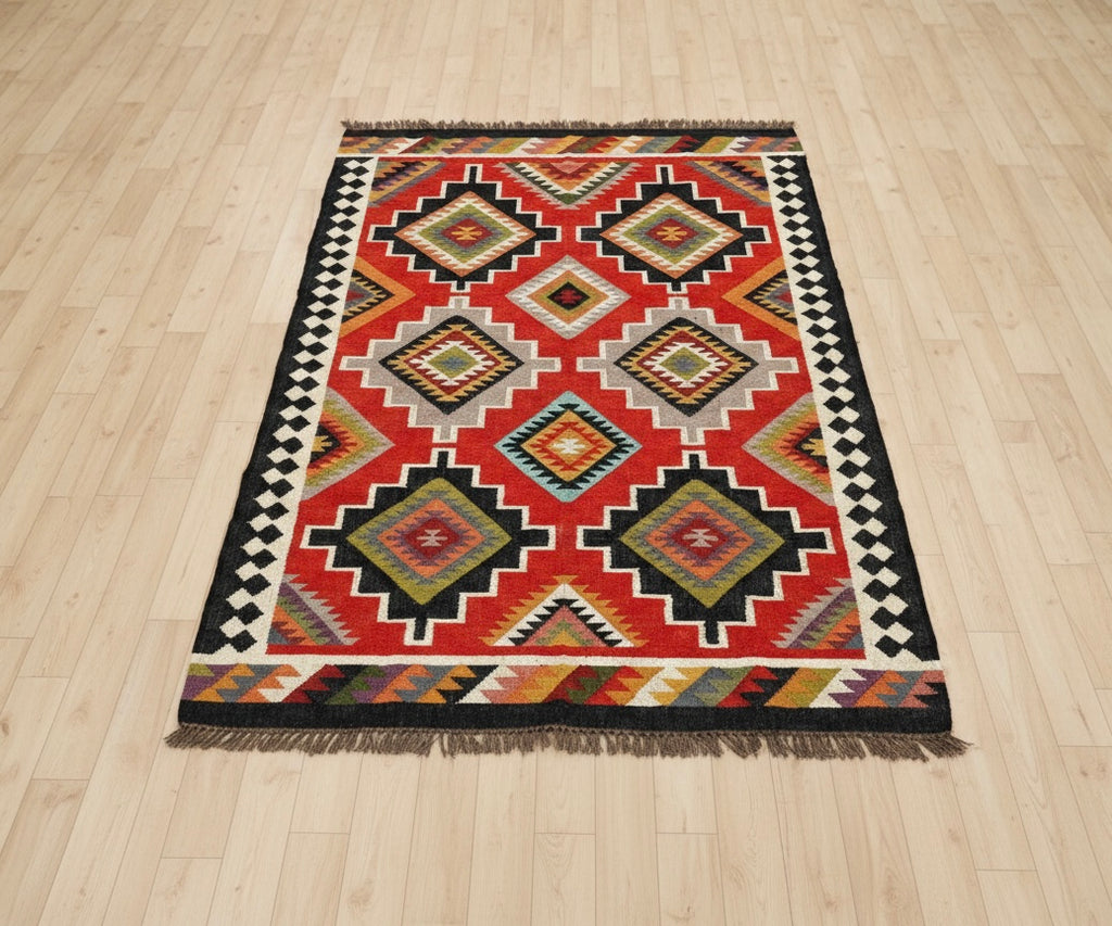 Geometric Tribal Kilim Rug